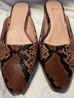 J.Crew Carolyn Mule Flats – Snake Embossed Leather | Size 9 - MF0319